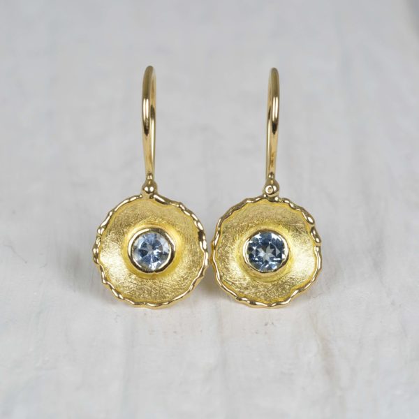 18ct gold earrings with aquamarines