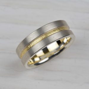 sterling silver and 18ct gold ring