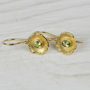 18ct gold earrings with peridots