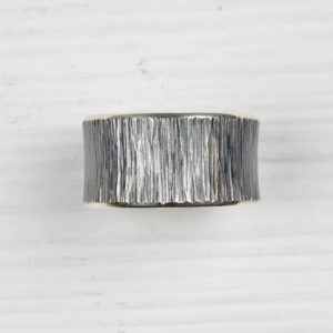 oxidised sterling silver ring