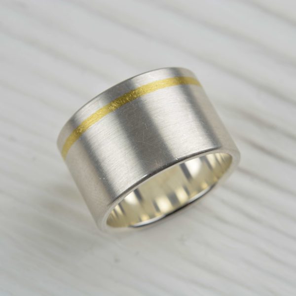 sterling silver and fine gold ring