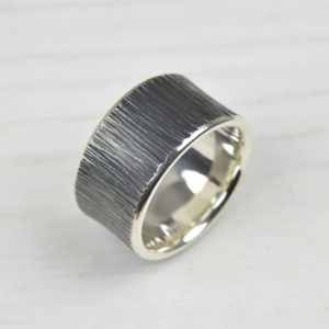oxidised sterling silver ring