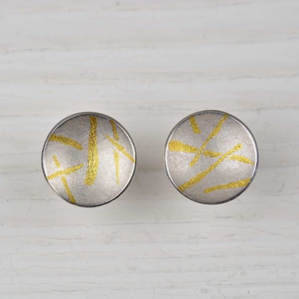 sterling silver, 18ct gold and fine gold studs