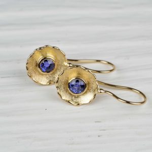 18ct gold earrings with sapphires