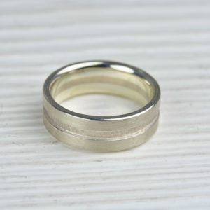 sterling silver and 18ct white gold ring