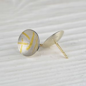 sterling silver, 18ct gold and fine gold studs