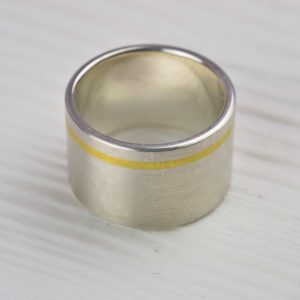 sterling silver and fused fine gold ring