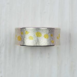 sterling silver and finegold ring