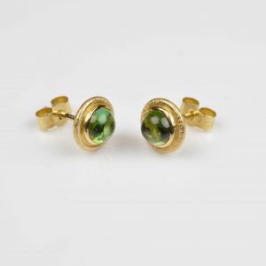 18ct gold studs with tourmalines
