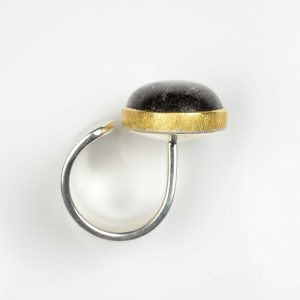 sterling silver and 22ct gold ring with rutile quartz