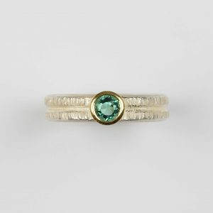 sterling silver and 22ct gold ring with tourmaline