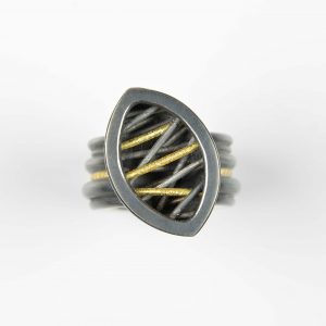 sterling silver and 22ct gold ring