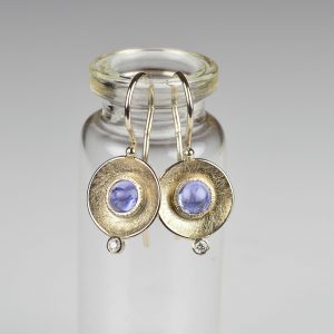18ct white gold tanzanite and diamond earrings