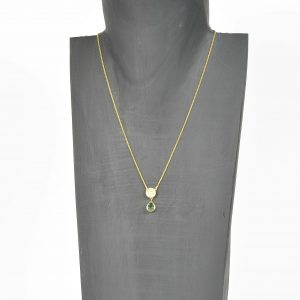 18ct gold pendant with tourmaline and diamond