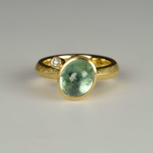 18ct gold tourmaline and diamond ring