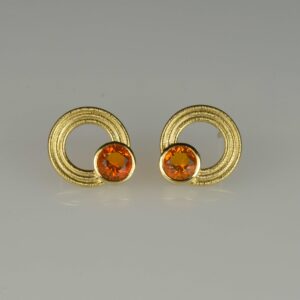 18ct gold fire opal earrings